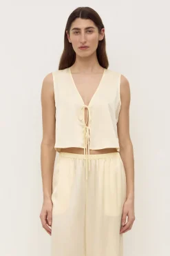 Beal Silk Tie Front Top