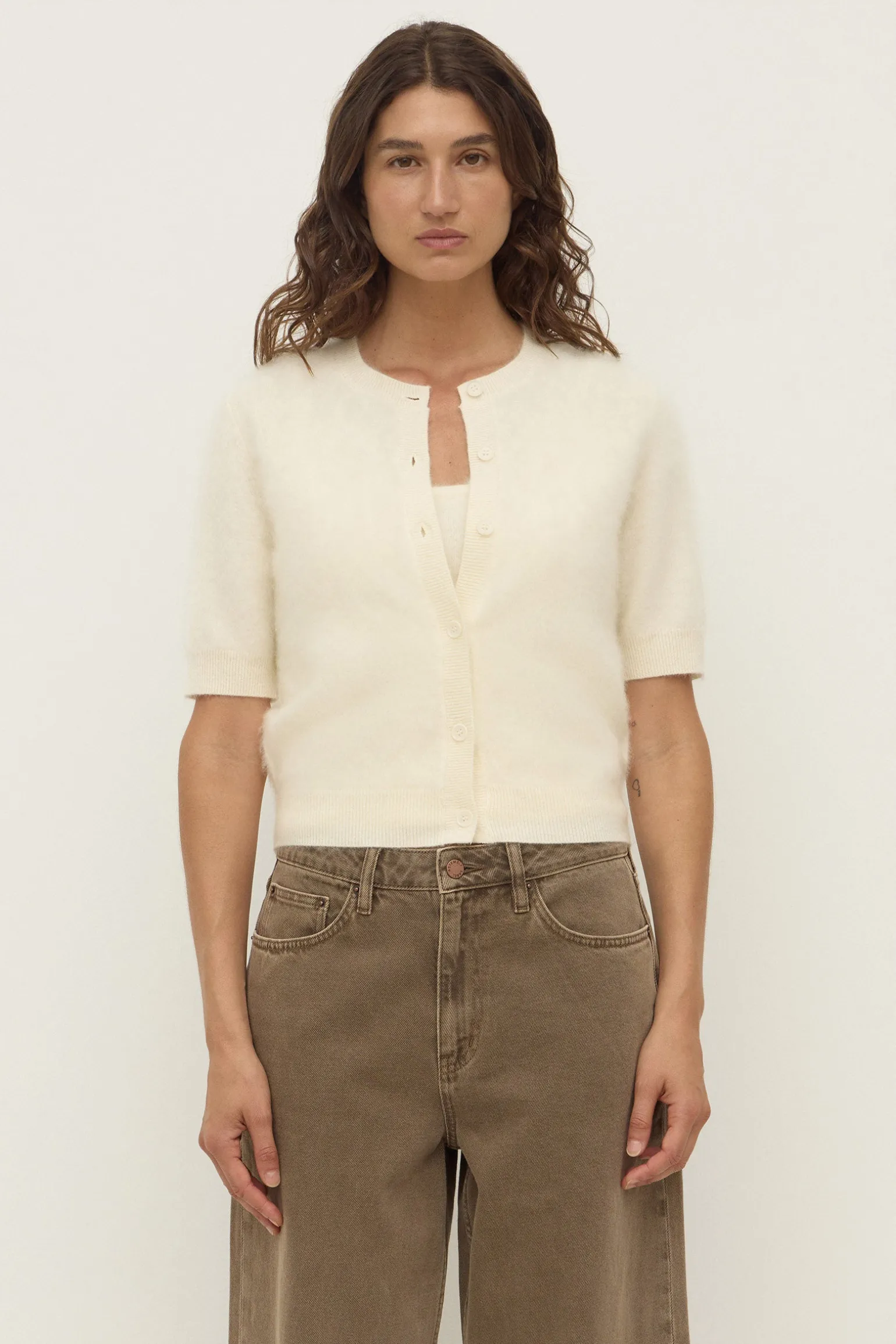 Carina Merino Wool Short Sleeve Cardigan
