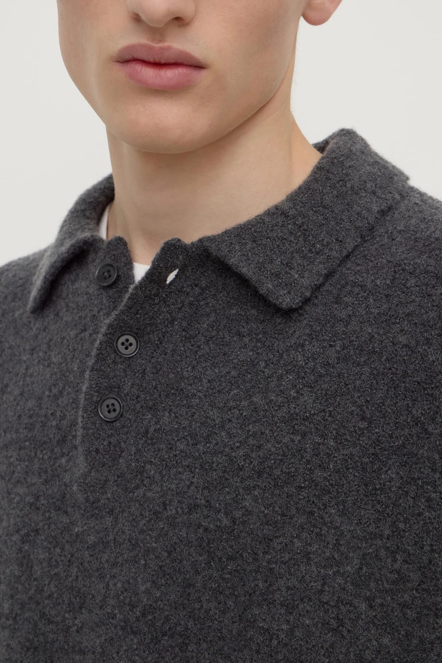 Dover Boucle Knit Cashmere Polo