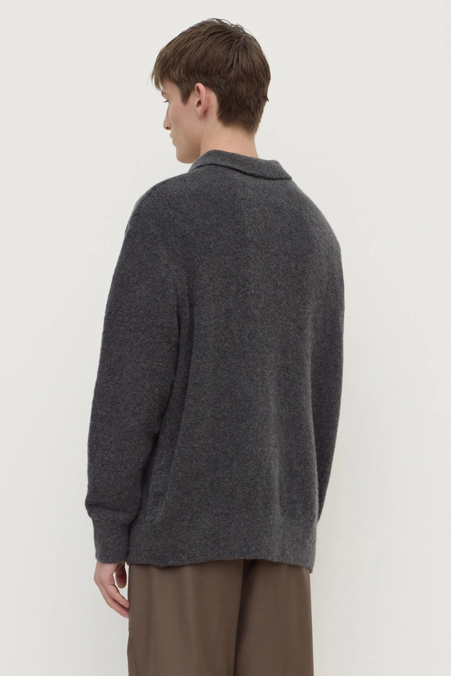 Dover Boucle Knit Cashmere Polo
