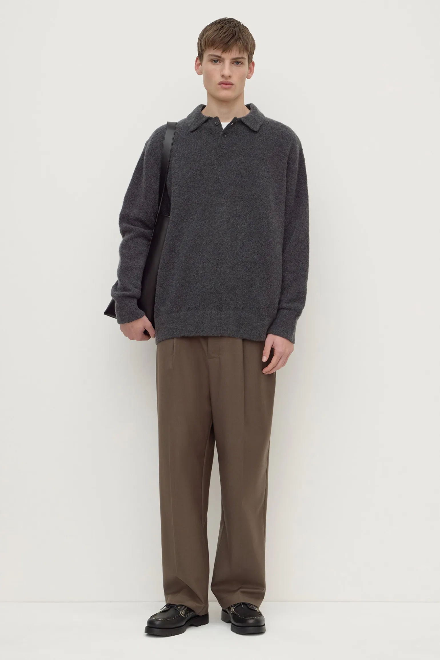 Dover Boucle Knit Cashmere Polo