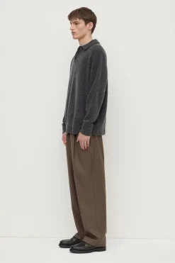 Dover Boucle Knit Cashmere Polo