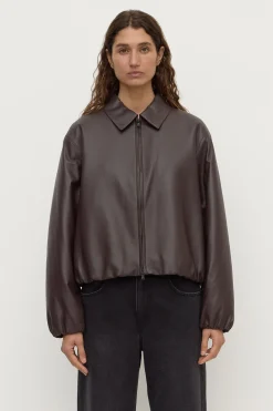 Myra Leather Bomber Jacket