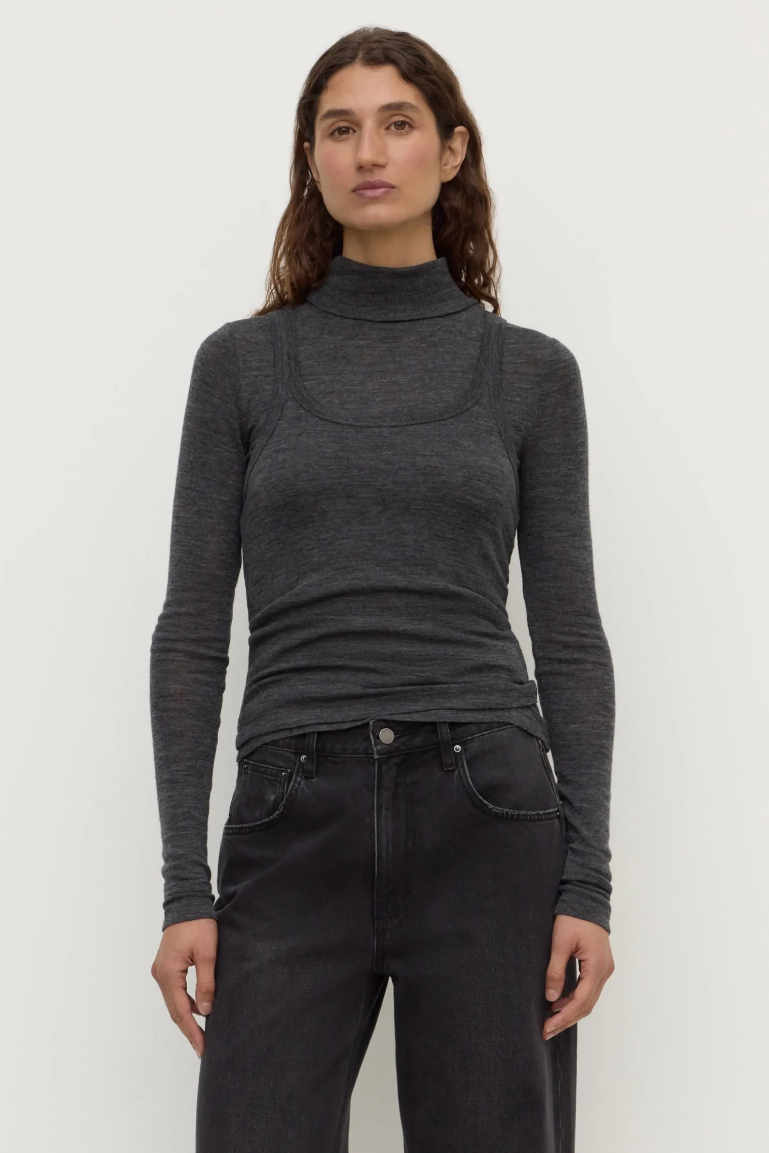 Nora Merino Wool Layered Turtleneck